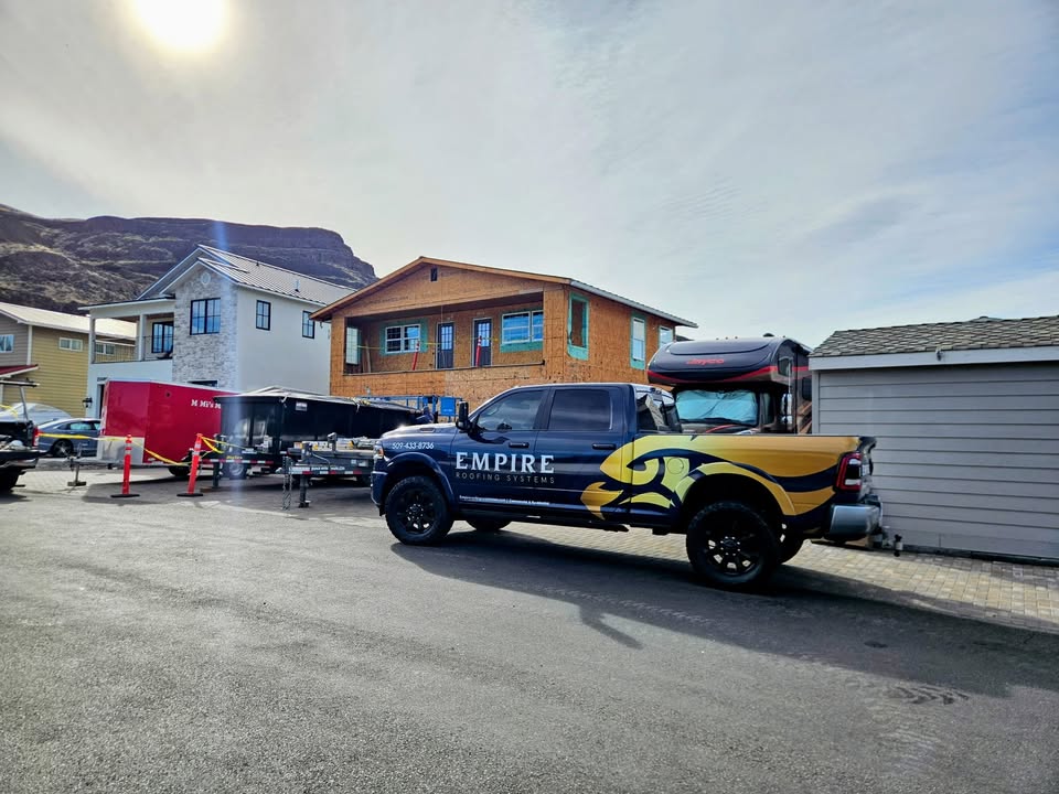 Empire Roofing Systems crew on site at a Wenatchee Valley roofing job